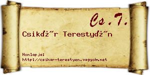 Csikár Terestyén névjegykártya